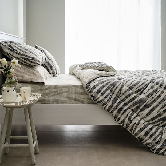 Charalambidis Textiles Safari Σετ Σεντόνια Υπέρδιπλα 220x260εκ. Γκρι (4τμχ)