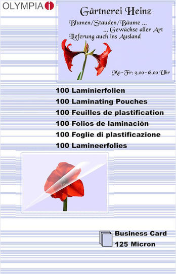 Olympia Laminating Sheets Glossy 125 Microns 100 Pieces