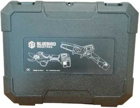 Blue Bird PS22-23 Battery Powered Tool Set Chainsaw and Pruning Shear 12.6V with 3 Batteries 2.5Ah and Carrying Case