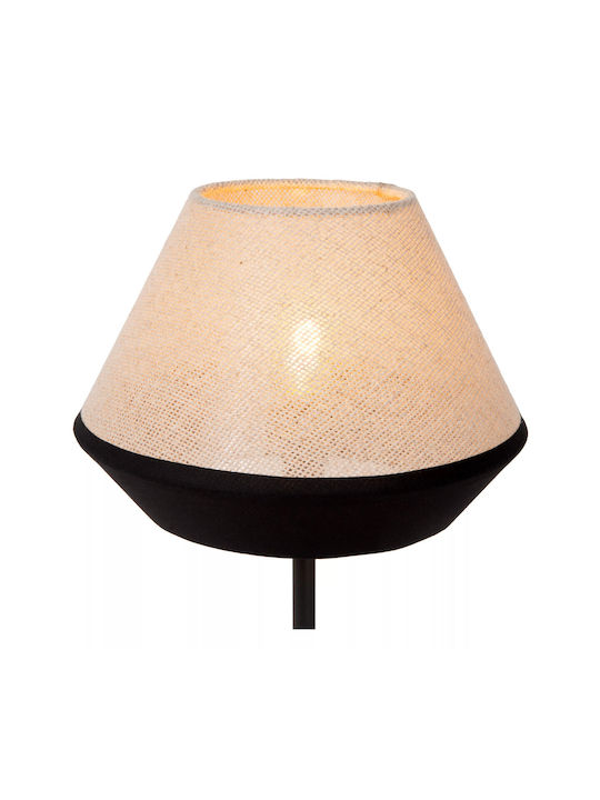 Lucide Lightning Kala Table Lamp for Socket E14 with Beige Shade and Black Base