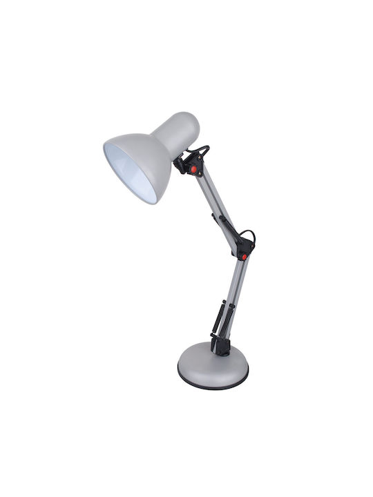 Lucas Office Lamp with Foldable Arm for Socket E27 and Clip in White Color