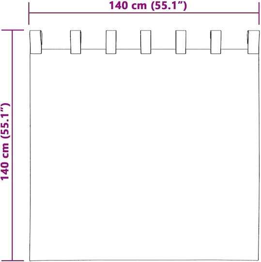 vidaXL Set Perdele Fereastră cu Bretele Mov 140x140cm
