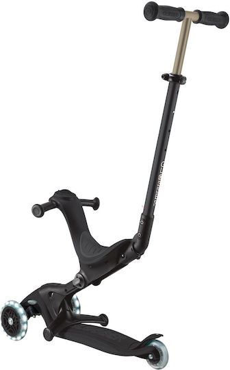 Globber Kinderroller Klappbar Go Up Deluxe Fantasy Lights 3-Rad mit LED-Beleuchtung für 15 Monate Schwarz