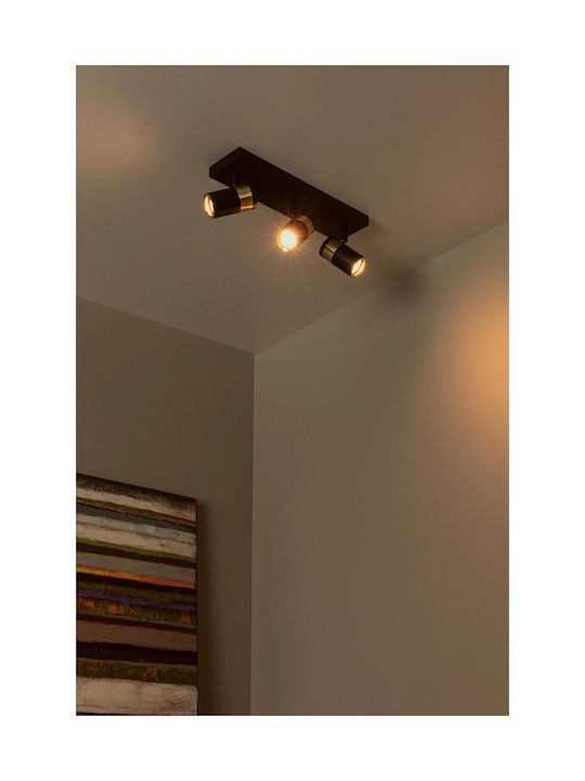 Lucide Lightning Gorik Τριπλό Σποτ με Ντουί GU10 σε Μαύρο Χρώμα