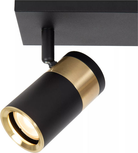 Lucide Lightning Gorik Τριπλό Σποτ με Ντουί GU10 σε Μαύρο Χρώμα
