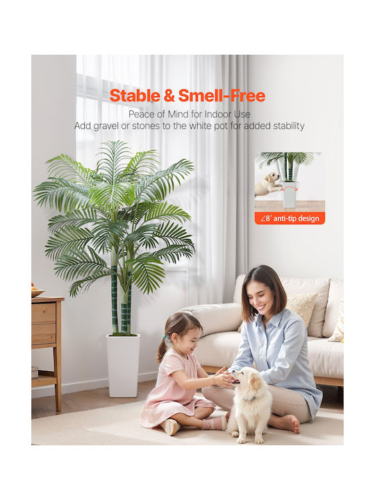 Vevor 1829 Mm Artificial Areca Palm Tree Fake Plant White Planter Indoor