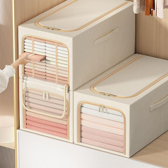 material textil Casetă pentru Haine în Culoare Gri 53x35x30cm 1buc