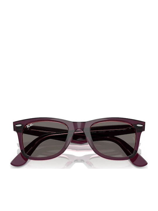 Ray Ban Wayfarer Γυναικεία Γυαλιά Ηλίου με Μωβ Κοκκάλινο Σκελετό και Γκρι Φακό RB2140 1447B1