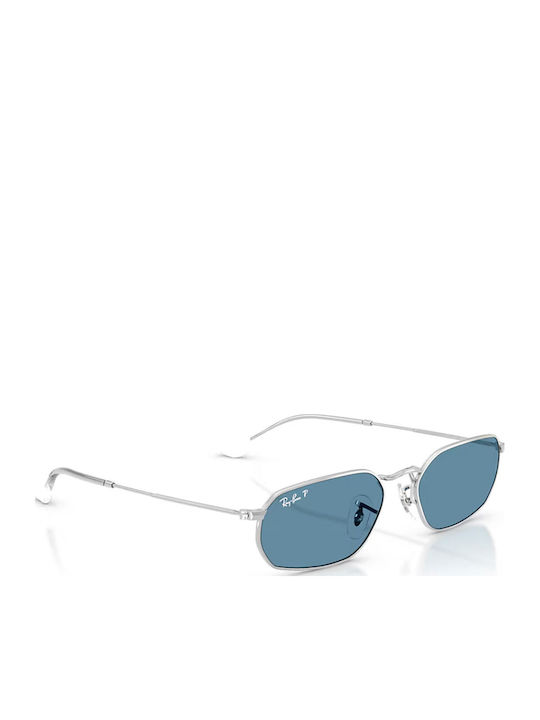 Ray Ban Unisex Ochelari de soare cu Argintiu Cadru și Albastru deschis Oglindă Lentilă