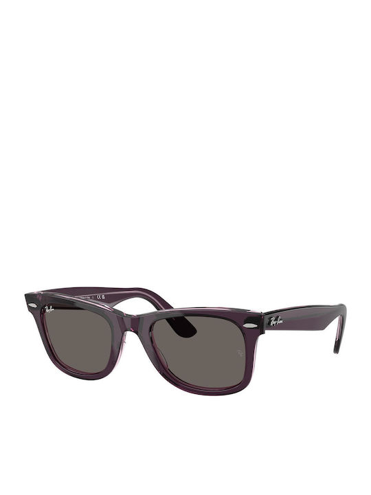 Ray Ban Wayfarer Γυναικεία Γυαλιά Ηλίου με Μωβ Κοκκάλινο Σκελετό και Γκρι Φακό RB2140 1447B1