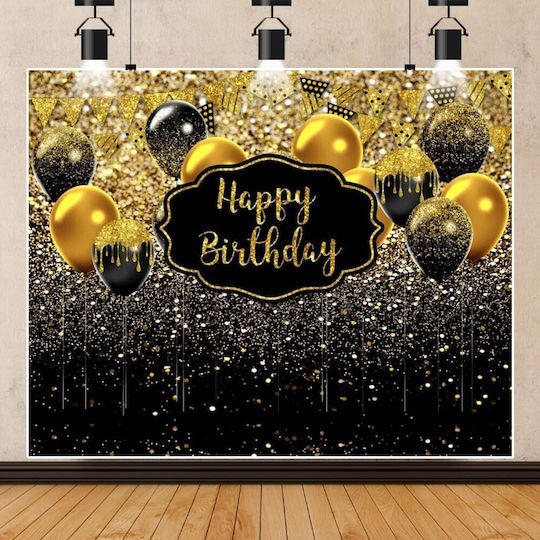 Backdrop Banner Photos Flippy Canvas 185 X 110 Cm Frânghie 6 M 4 Atașamente Colțuri Negru Auriu