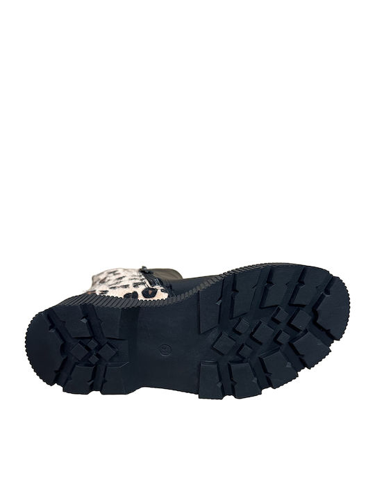 Leather Kids Boots with Zipper Black