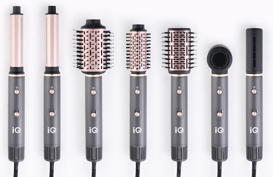 IQ Airstyler 7 in 1 Ceramic Electric Hair Brush with Air for Hair Straightening and Curls 1300W