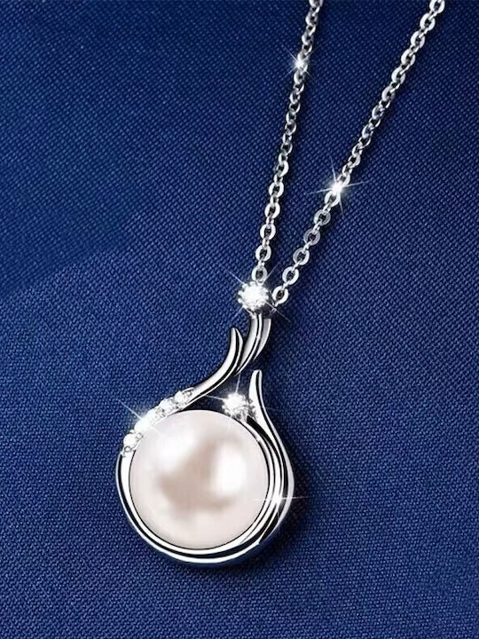 By Queen Necklace S925 Pearl Tear Shape Zircon