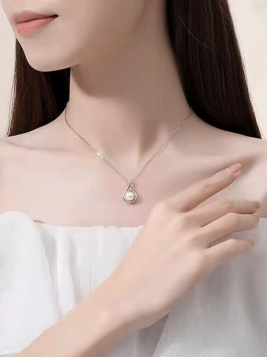 By Queen Necklace S925 Pearl Tear Shape Zircon