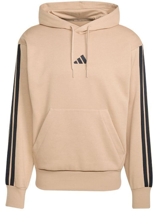 Essentials 3-Stripes Суитшърт с Качулка Бежов