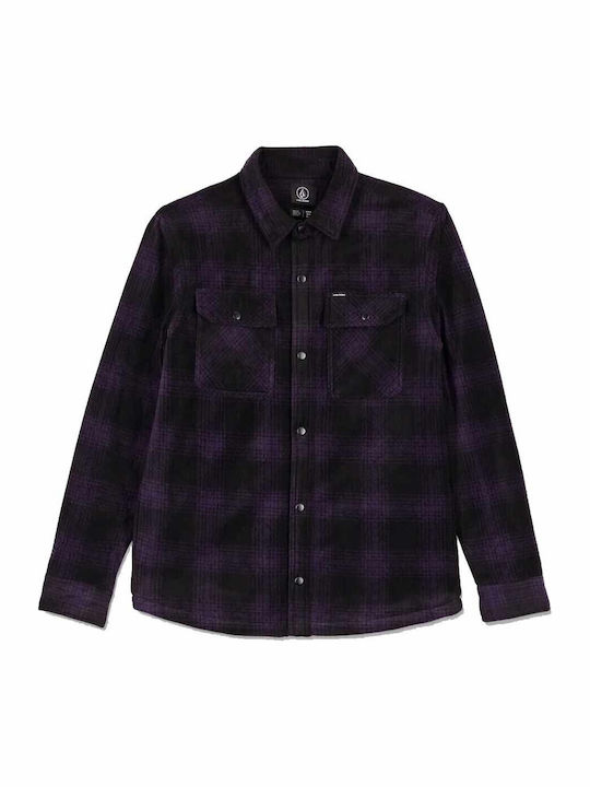 Bowered Дълъг Ръкав Overshirt Каре Лилаво/черно