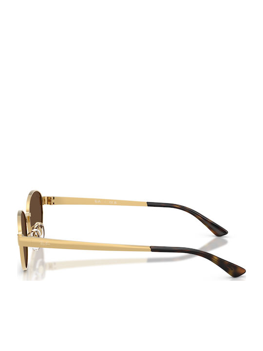 Ray Ban Дамски Слънчеви Очила с Златен Метален Рамка и Кафяви Стъкла RB3774D 001/73
