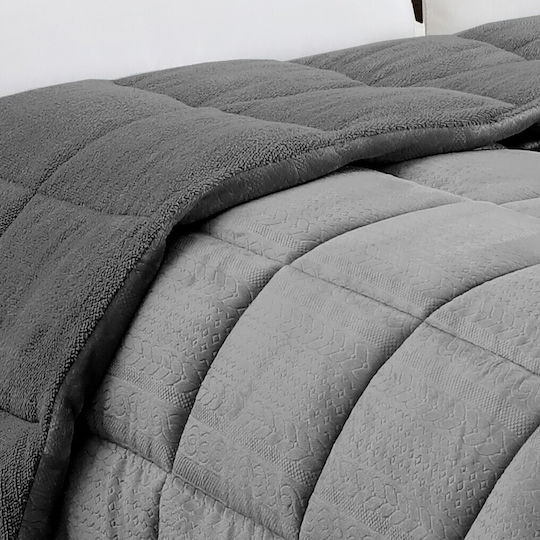 Melinen Κουβερτοπάπλωμα Μονό 160x220εκ. Shelby Anthracite 740 GSM