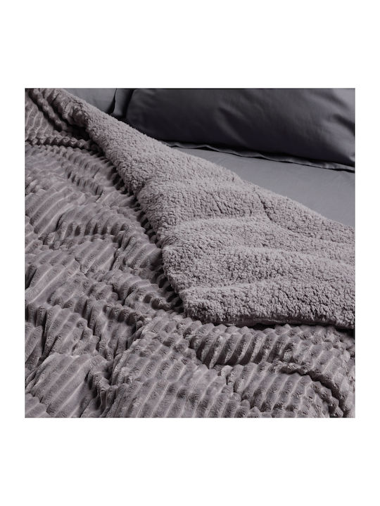 Das Home Κουβερτοπάπλωμα με Γέμιση Hollowfiber Μονό 160x220εκ. 1365 Grey 750 GSM 12 togs