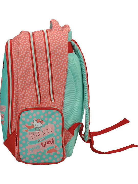 Hello Kitty School Bag Backpack Multicolour with Water Bottle Holder 27Liters