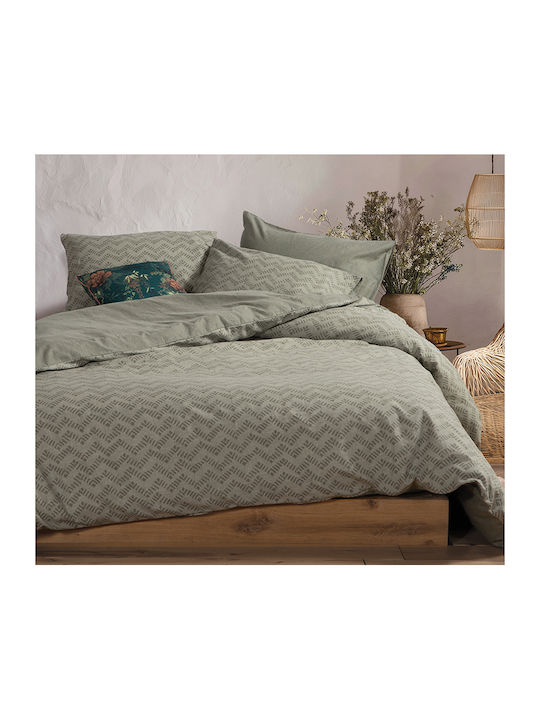 Nef-Nef Homeware Duvet Cover Set Cotton Single with Pillowcase 160x230 Green Green