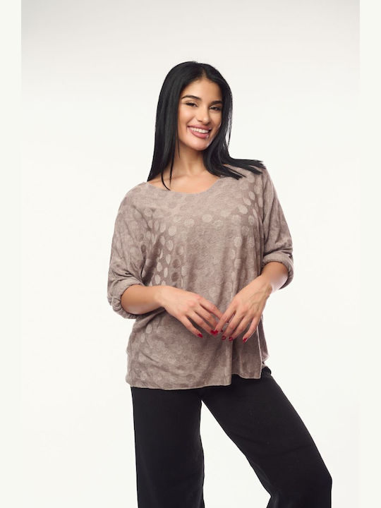 Women's Blouse Polka Dot Gray