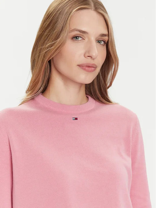Damen Langärmelig Baumwollpullover Rosa