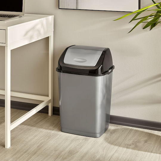 Dunya Plastic Waste Bin with Oscillating Lid White 35lt