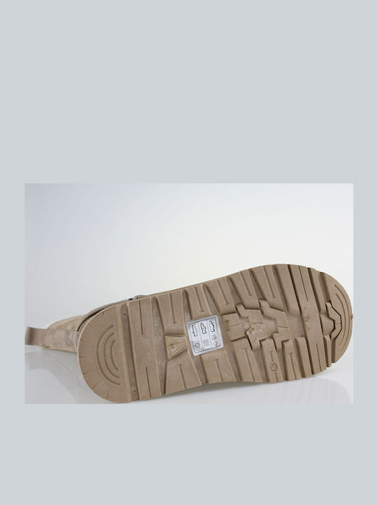 Stiefeletten Damen mit Pelz Beige