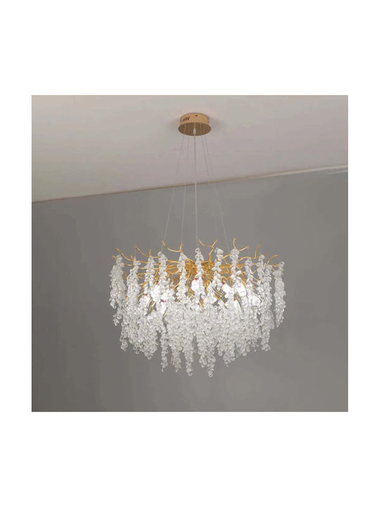 Alista Home Πολυέλαιος Ø80cm με Κρύσταλλα Χρυσός Alista Home Πολυέλαιος Ø80cm με Κρύσταλλα Χρυσός