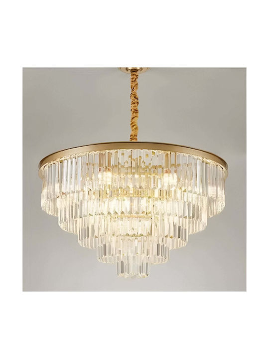 Alista Home Πολυέλαιος Ø48cm με Κρύσταλλα Χρυσός Alista Home Πολυέλαιος Ø48cm με Κρύσταλλα Χρυσός