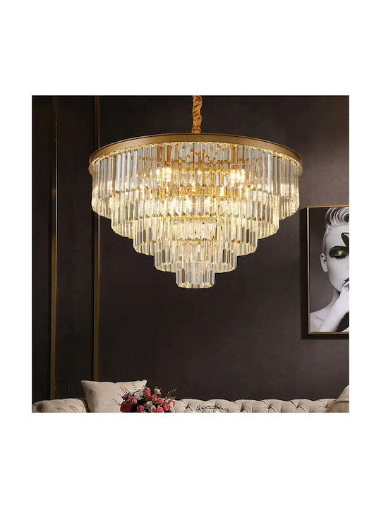 Alista Home Candelabru 8xE14 Ø48cm cu Cristale Auriu AT1CT-IM1P-HT2L-CC930/500GD