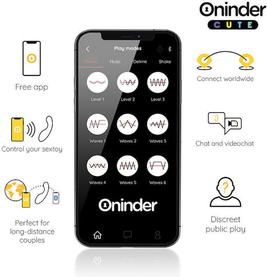 Oninder Cute Δονητής G-Spot με Remote Control Κίτρινος