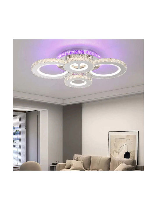 Alista Home Plafonieră de Tavan 45buc Argintiu cu LED Integrat și Cristale și Telecomandă