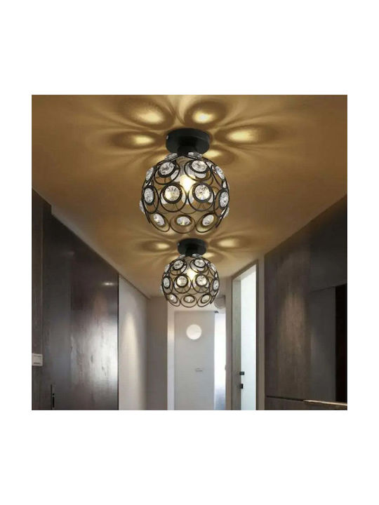 Alista Home Πλαφονιέρα Οροφής Μαύρη με Ντουί E27