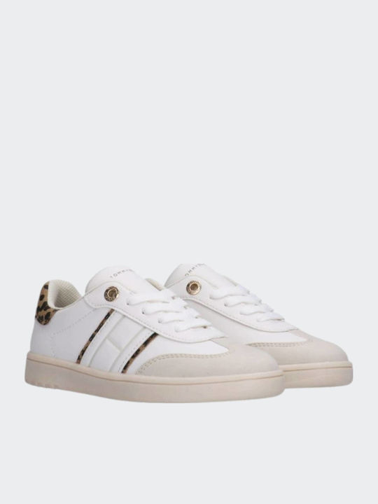 Cut Lace-up Kids Sneakers White