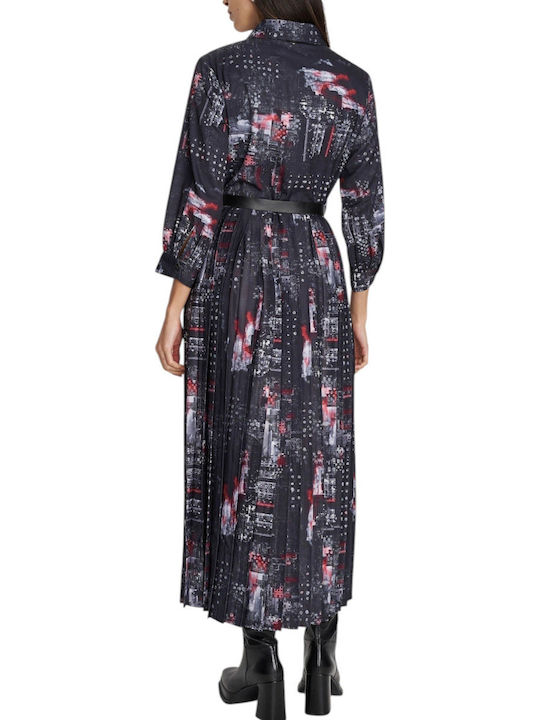 Midi Shirt Dress Multicolor