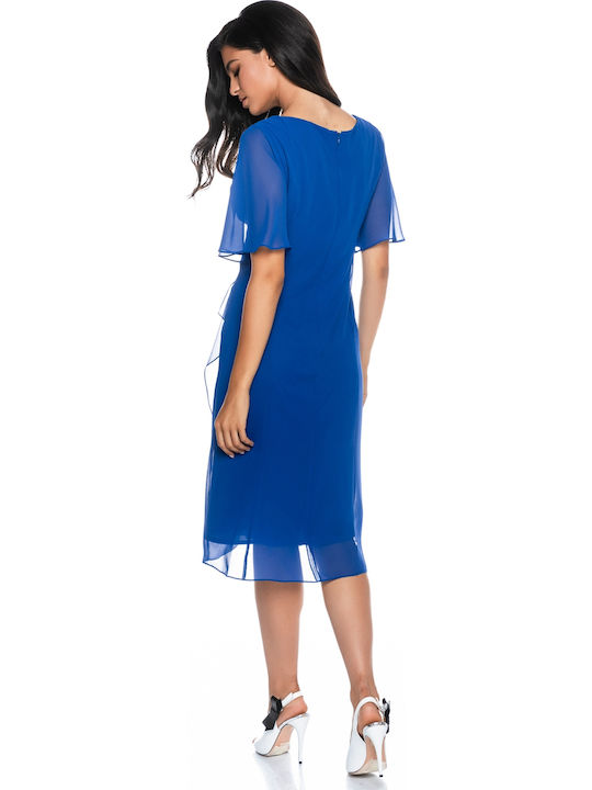 Summer Midi Dress for Wedding / Baptism Blue