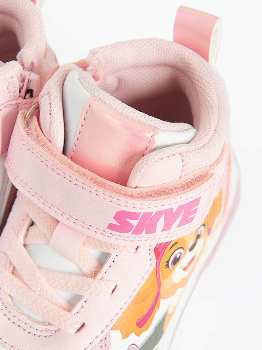 Paw Patrol Kids Sneakers High with Hoop & Loop Closure Pink
