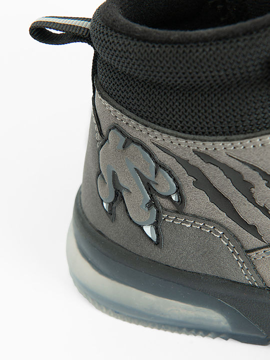 Kids Sneakers High with Hoop & Loop Closure Gray