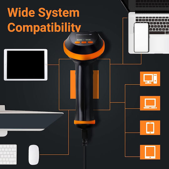 Handheld Scanner Wireless with 1D Barcode Reading Capability