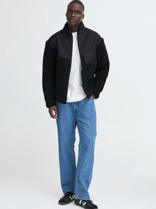 Cardigan Fleece pentru Bărbați Black
