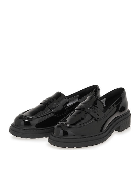Orinoco Δερμάτινα Γυναικεία Loafers σε Μαύρο Χρώμα