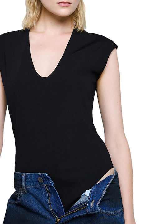 Access Fashion Дамско Боди С V-Образно Деколте Access Fashion Черно 54-2150-377-black