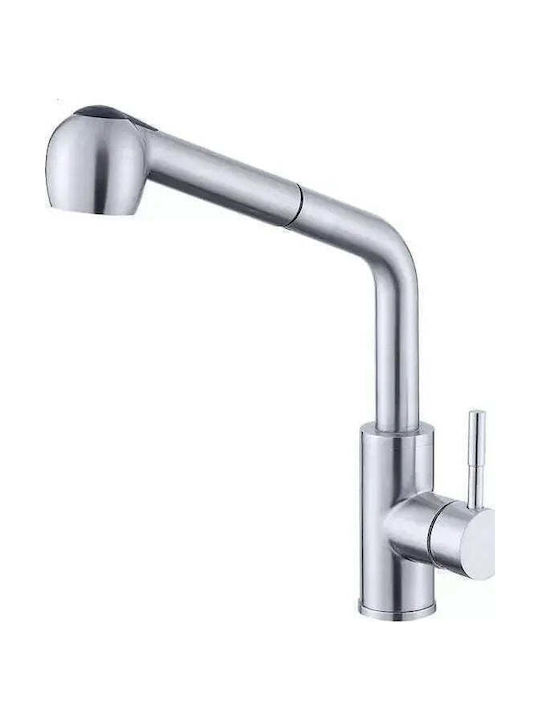 Alista Home Starke Cf019 Baterie Chiuvetă Bucătărie Bancă Cu Duș Extractibil Argintie
