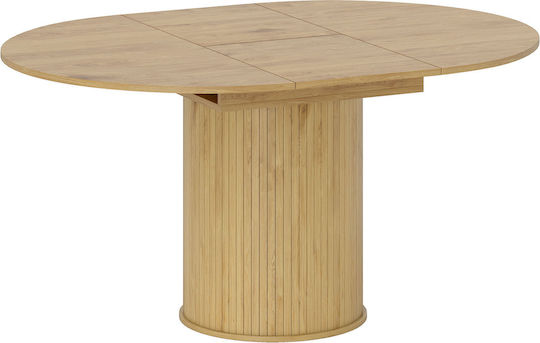 Masa Ovală Extensibilă Pentru Sala De Mese Metalică Culoarea Nuanței De Lemn 150x110x75cm