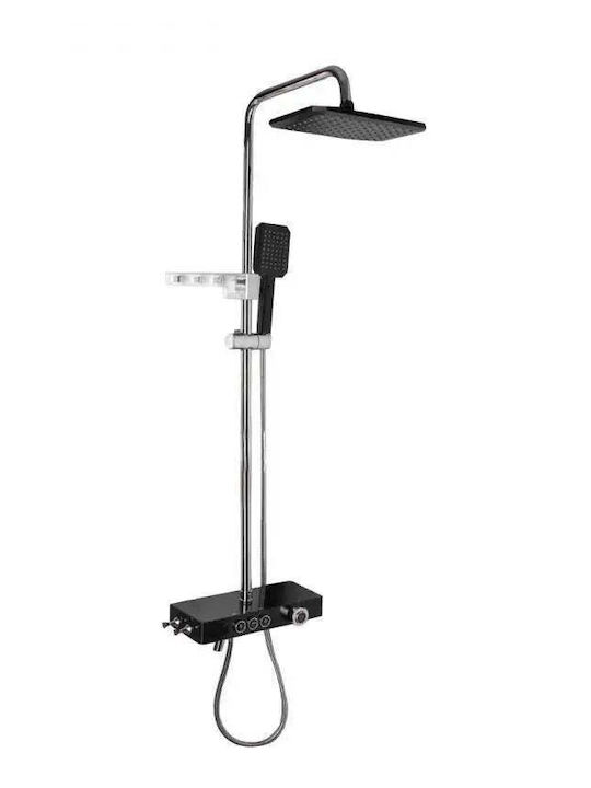 Alista Home Coloană de duș cu Baterie 25cm Gri