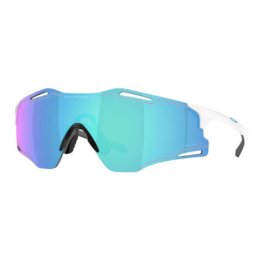 Oakley Cycling Glasses Cybr Zero with White Frame & Polarized / Photochromic Lenses