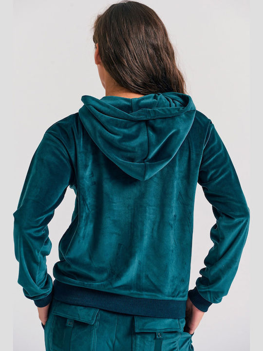 Women's Cardigan with Zipper Green